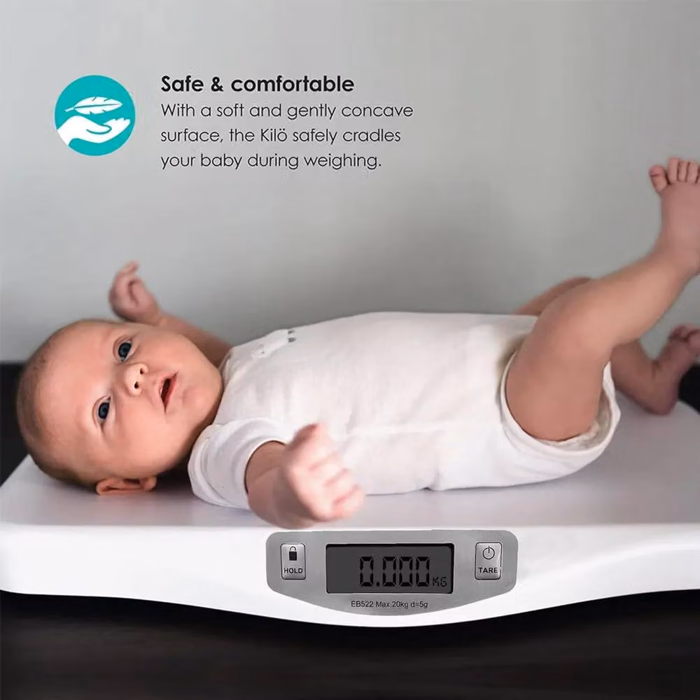 ATEK Digital Multi-Function Baby and Pet Weighing Scale with LCD Display, White, 20kg Capacity – 7