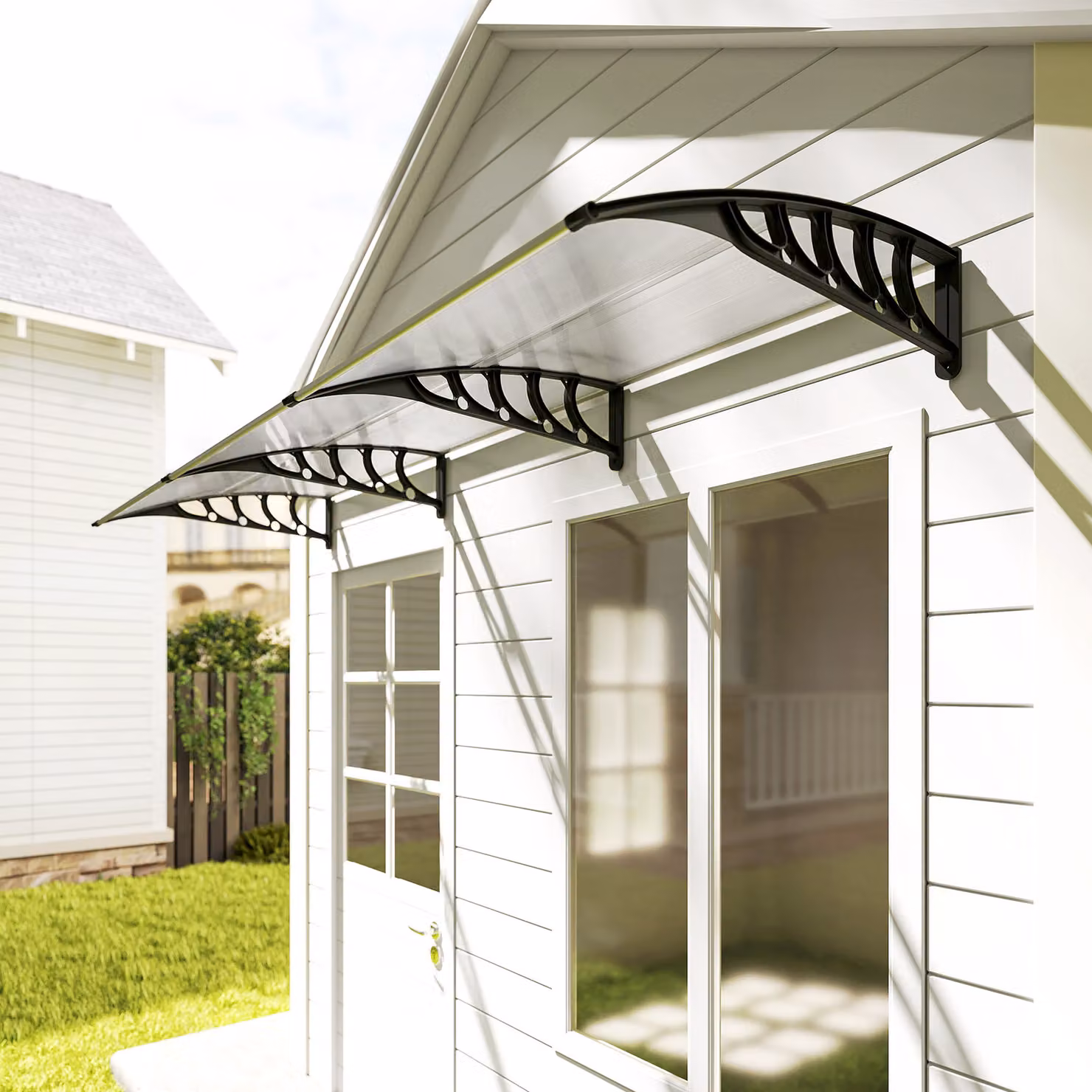 Outsunny Transparent Outdoor Awning Canopy for Front Doors and Windows, W: 300 cm, H: 96 cm – 6