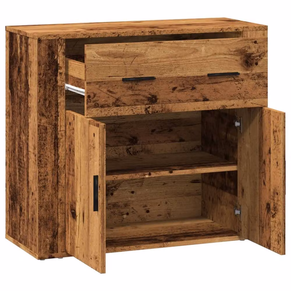 Berkfield Home Rustic Old Wood Sideboard in Brown, W/D/H: 80 x 33 x 70 cm – 4