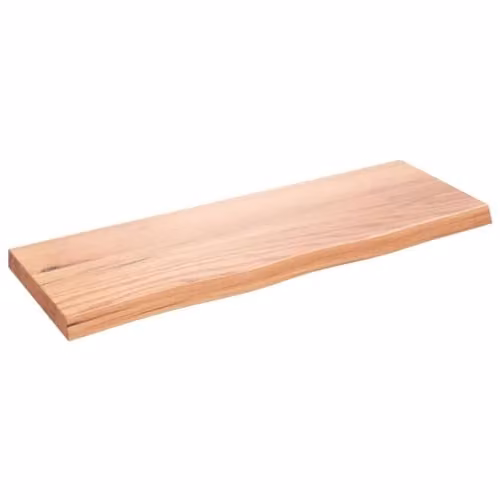 vidaXL Wall Mounted Oak Wood Shelf, Light Brown, W: 80 cm, D: 30 cm, H: 2-4 cm