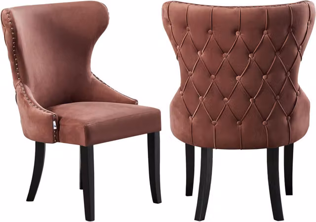 Life Interiors Mayfair LUX Velvet Dining Chairs, Set of 2, Pink