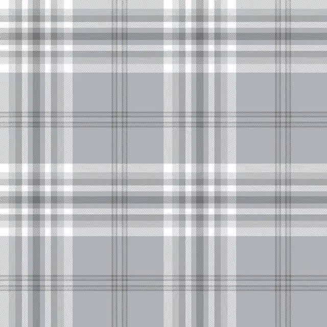 Catherine Lansfield Kelso Checked Wallpaper in Grey, Blue and Silver