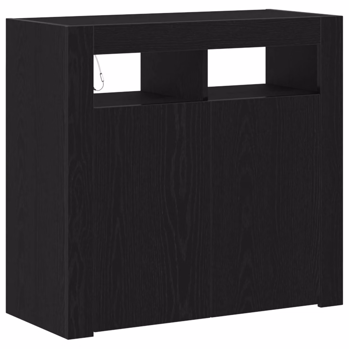 Berkfield Home Modern Sideboard with Integrated LED Lights in Black Oak, W/D/H: 80 x 35 x 75 cm – 2