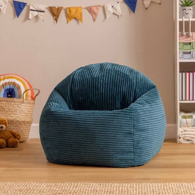 ICON Kids High Rest Corduroy Beanbag in Petrol – 1