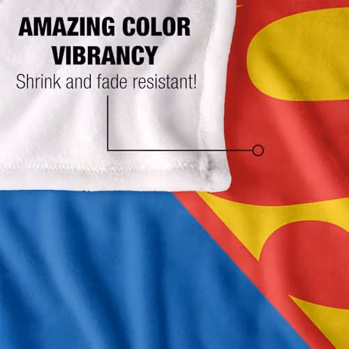 Warner Bros. Superman Shield 1993 Silky Touch Super Soft Fleece Throw Blanket, Multicolour – 3