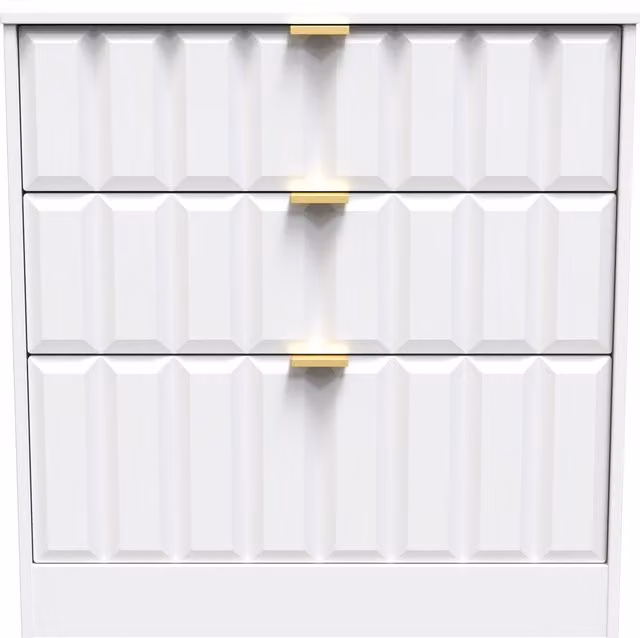 Ready Assembled 2 U Seattle 3 Drawer Deep Chest in White