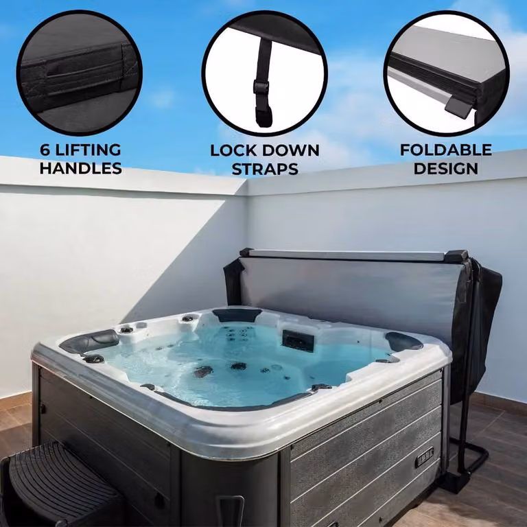 Monstershop Hot Tub Spa Cover, Black, Diameter: 210 cm