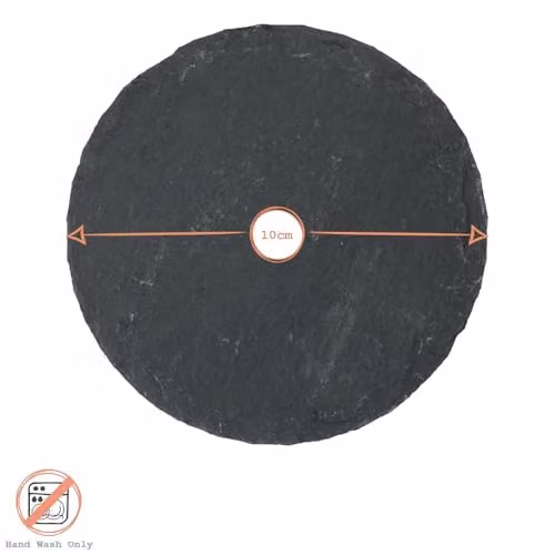 Argon Tableware Round Black Slate Coasters, Set of 12, Diameter: 10 cm – 3