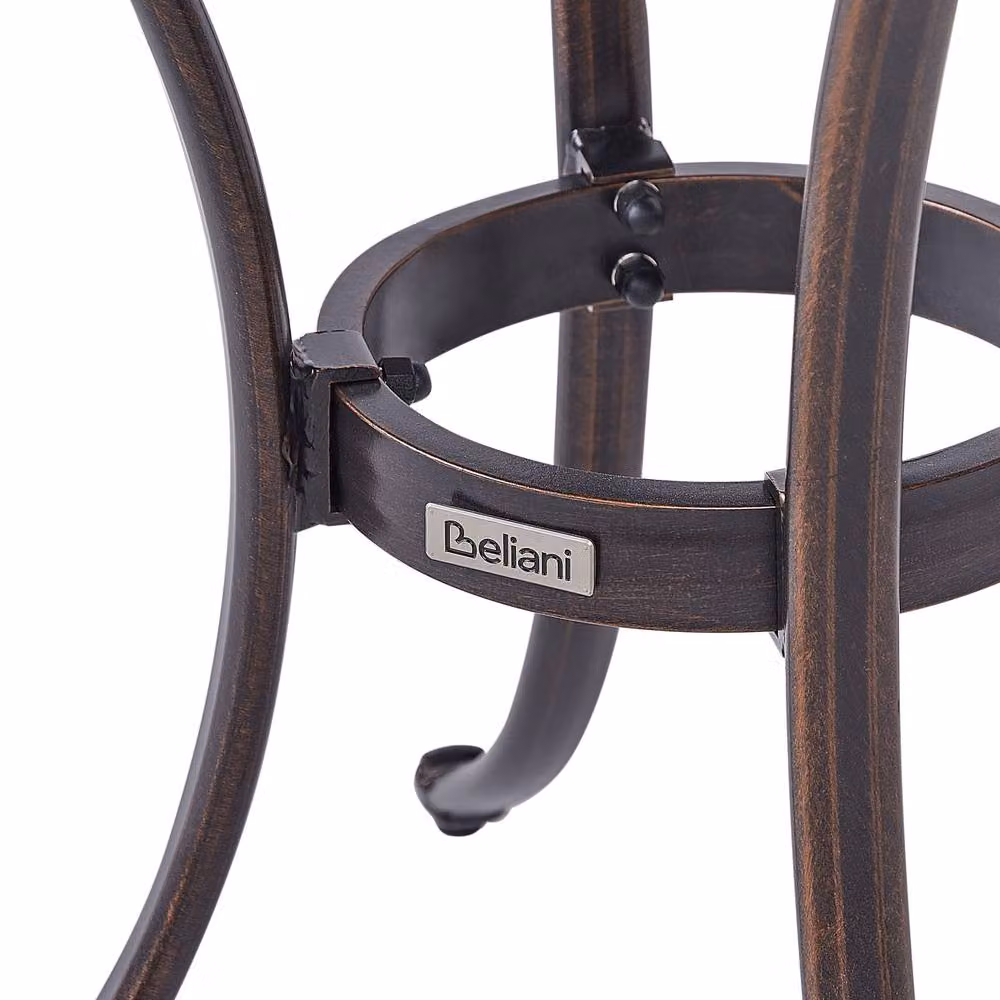 Wyld and Coco Gardenia Vintage Round Outdoor Dining Table, Brown, Diameter: 68 cm – 4