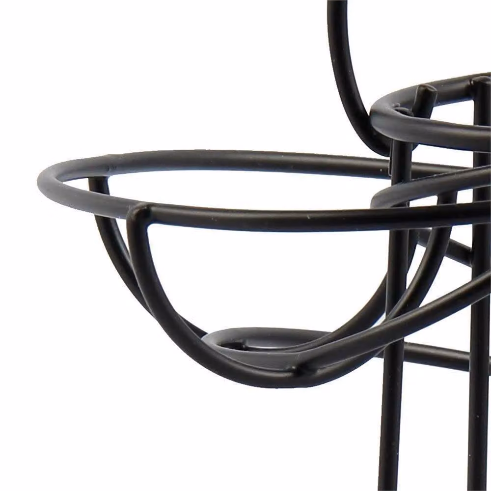 Nordara Chrome Spiral 18-Egg Metal Storage Holder Stand in Black – 3