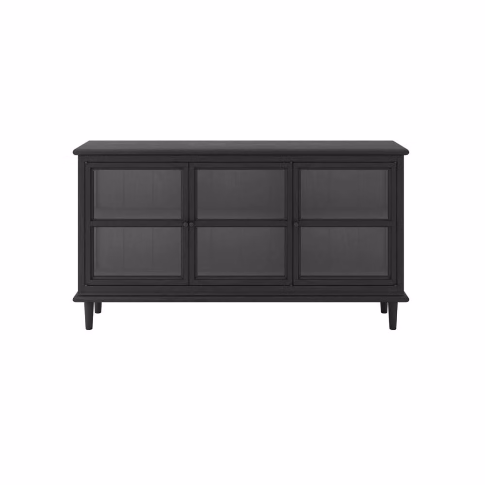 Wyld Haus Honley Black 3 Glass Door Sideboard W/D/H: 150 x 36 x 81.5 cm – 2