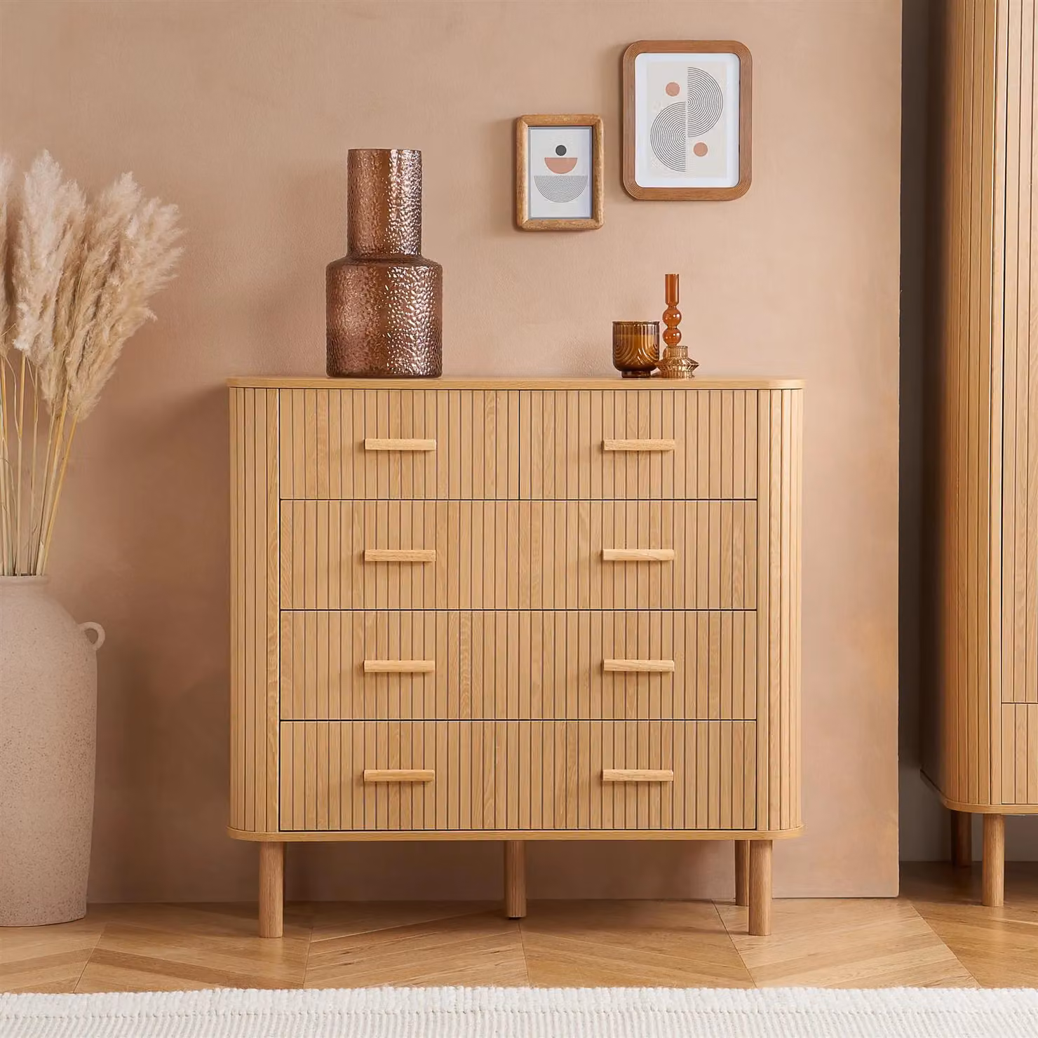 Birlea Axel 4 Piece Oak Wood Furniture Set in Brown – 1