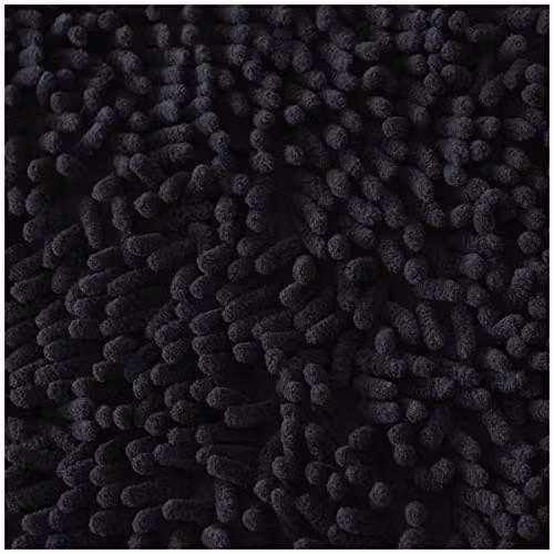 Gaveno Cavailia Super Absorbent Chenille Loop Bath Mat and WC Pedestal Mat Set, Black – 3