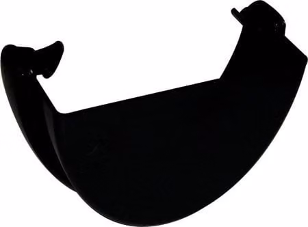 FloPlast Black PVC Deepflow/Hi-Cap Half Round Gutter External Stopend W/D/H: 115 x 75 mm