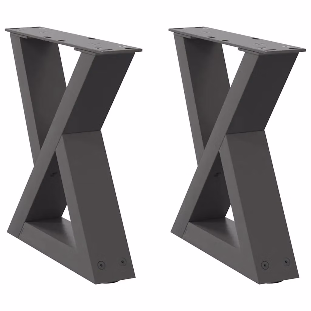 Berkfield Home Steel Coffee Table Legs, 2 Pieces, Anthracite, H: 40 cm, W: 30-31.3 cm – 2