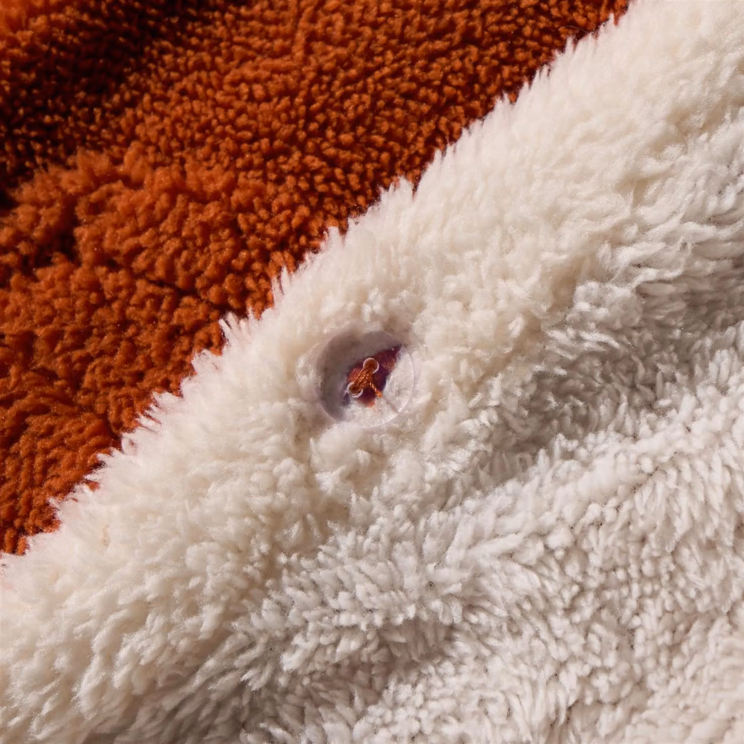 OHS Pumpkin Tufted Teddy Fleece Super Soft Duvet Set with Pillowcase in Burnt Orange, Size: King (180 x 200 cm) – 3