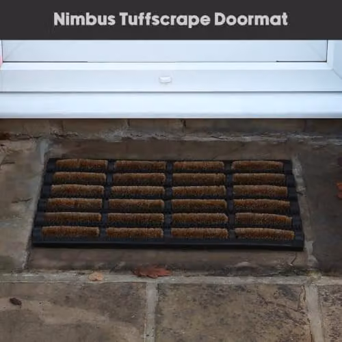 JVL Nimbus Coir and Rubber Tuffscrape Doormat in Brown and Beige, W: 45 cm, L: 75 cm – 3