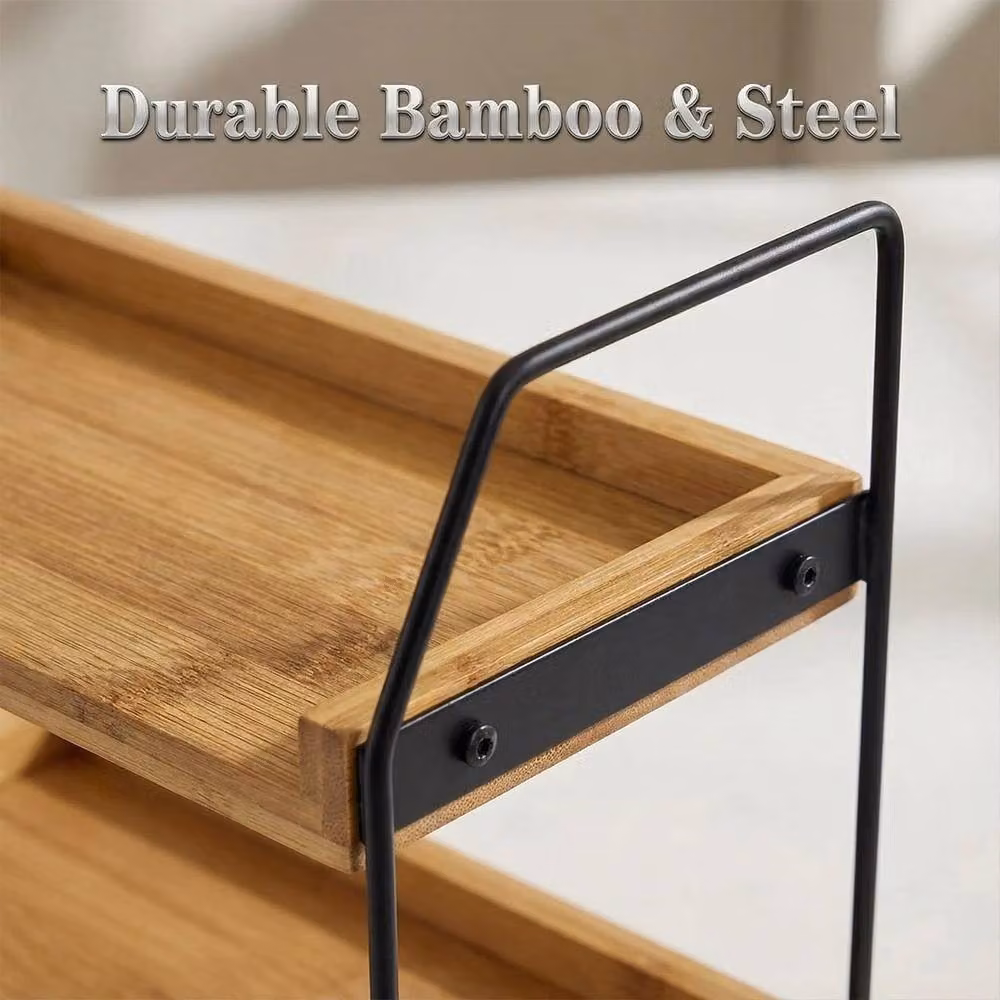 Nordara 2-Tier Countertop Coffee Bar Storage Shelf in Black – 2