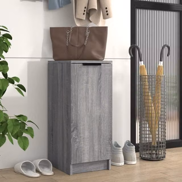 Berkfield Home Modern Wall Mounted Shoe Cabinet in Grey, W/D/H: 30 x 35 x 70 cm – 1