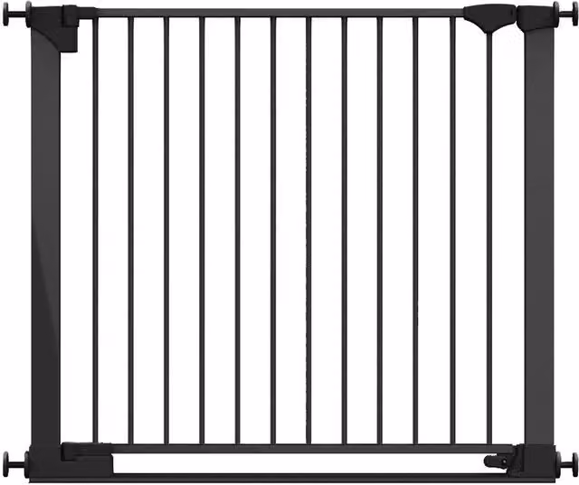 Safetots Black Extendable No-Drill Metal Baby Gate for Doors and Stairs