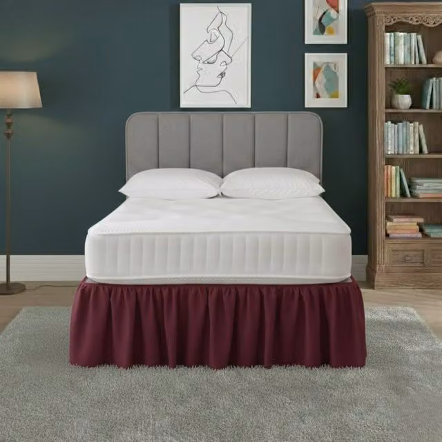 Snug City Super King Polycotton Divan Bed Base Valance Cover in Wine