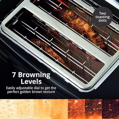 Swan Wave 2-Slice Toaster in Black, ST19034BLK – 3