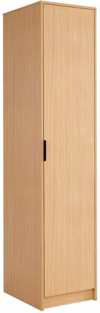 FORGEVIO Modern Brown Lacquered Wardrobe with Hinged Doors, Hanging Rod and Internal Shelves – 1
