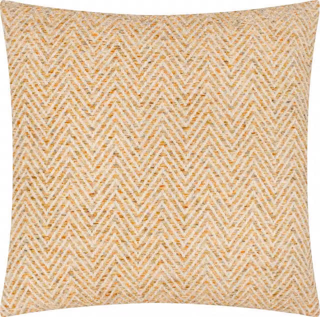 Make it a Home Croft Twill Woven Square Cushion in Honey Yellow and Beige with Feather and Polyester Filling