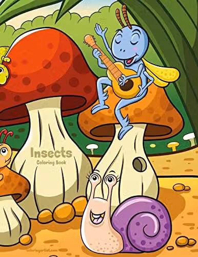 Insects Coloring Book 1: Volume 1 by Createspace, Multicolour Childrens Paper Coloring Book, W: 27.94 cm