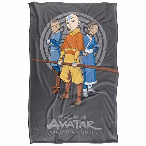 LOGOVISION Avatar The Last Airbender Team Avatar Super Soft Fluffy Fleece Snuggle Blanket, Multicolour, W: 91 cm, D: 147 cm
