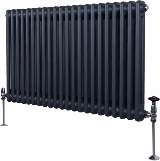 Monstershop Traditional 2 Column Steel Radiator in Anthracite Grey, W/H: 60.0 x 101.0 cm