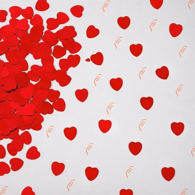 Shatchi Red Heart Shape Tabletop Scatter Confetti