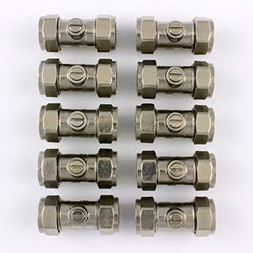 Primaflow 15mm Chrome Plated Brass 2-Port Straight Compression Valve, Pack of 10