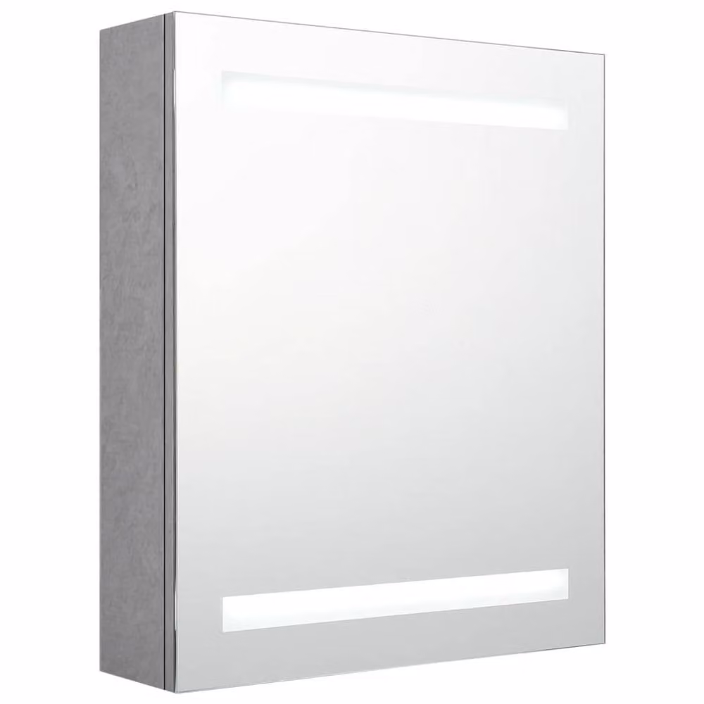 Berkfield Home LED Bathroom Mirror Cabinet in Concrete Grey, W: 50 cm, D: 14 cm, H: 60 cm – 2