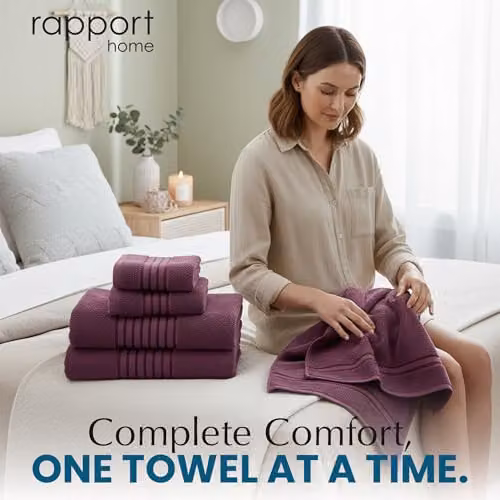 Rapport Home 6-Piece Cotton Towel Bale in Purple – 7