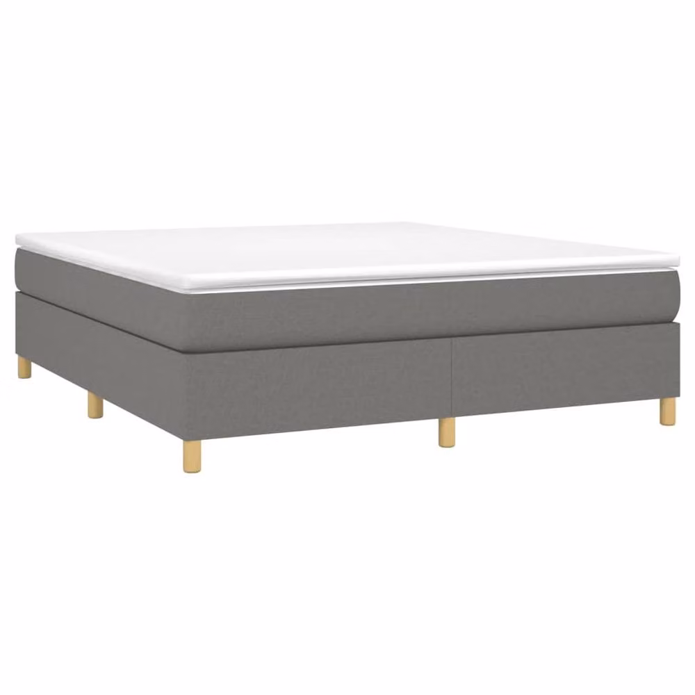 Berkfield Home Super King Box Spring Bed Frame in Dark Grey Fabric, W: 180 cm, D: 200 cm – 3