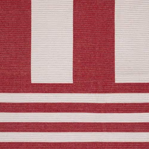 Riva Home Deck Stripe Indoor/Outdoor Striped Washable Weather Resistant Rug, White/Red, W: 120 cm, L: 170 cm – 3
