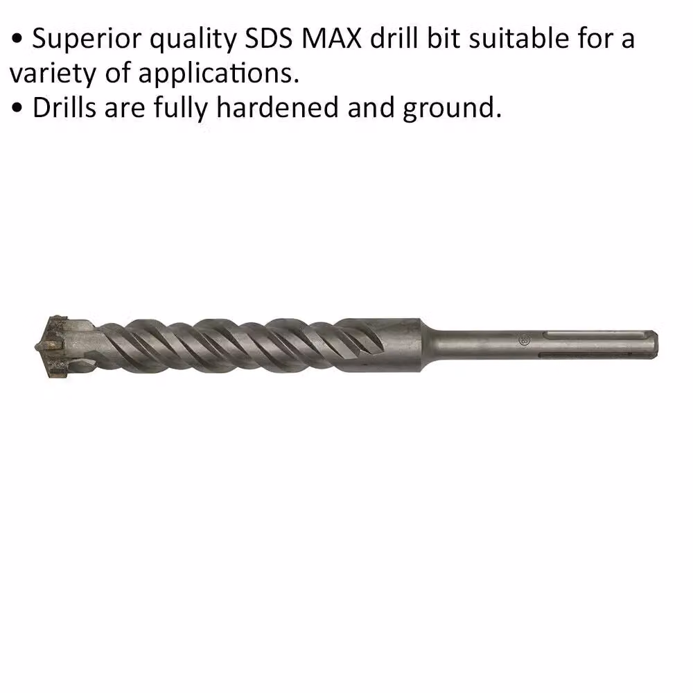 Loops SDS Max Masonry Drill Bit, Silver and Multicolour, Diameter: 38 mm, Length: 370 mm – 2