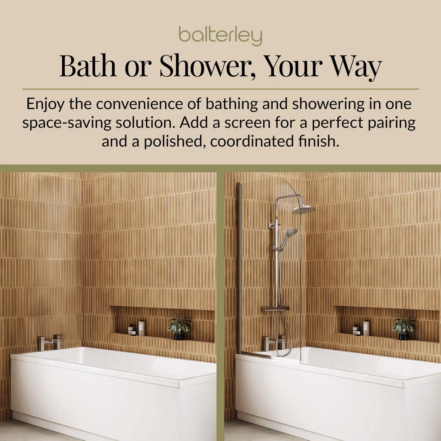 Balterley Rectangular Single Ended Straight Shower Bath with Leg Set, White, W: 1700 mm, D: 700 mm, H: 400 mm – 2