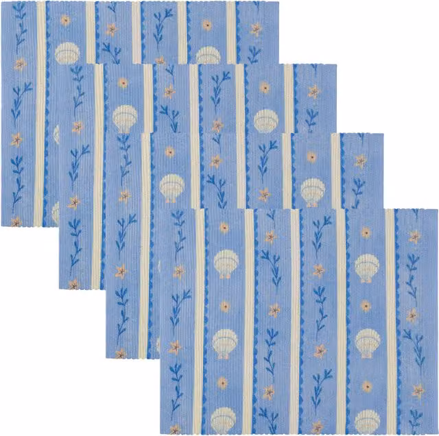 Make It A Home Blue Striped Maritime Set of 4 Indoor Outdoor Placemats
