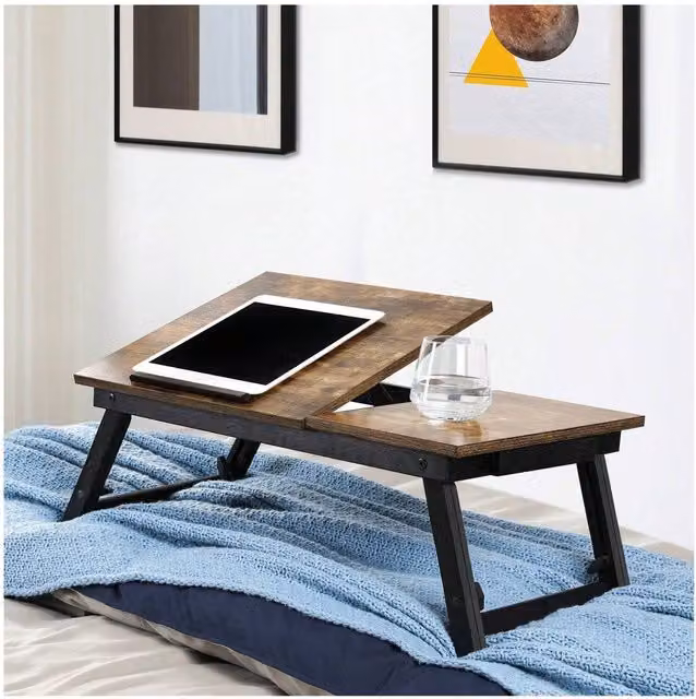 SONGMICS Adjustable Laptop Table with Tilting Top in Bronze