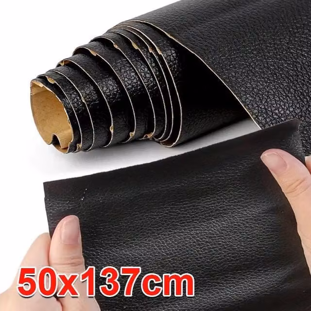 SPETLEK Black Leatherette Vinyl Wrap Sticker, W: 100 cm, H: 40 cm