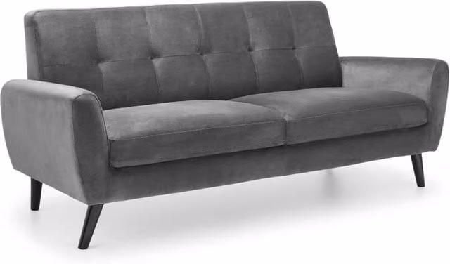 Cheshire Monza 3 Seater Modern Upholstered Sofa in Dark Grey Velvet – 1