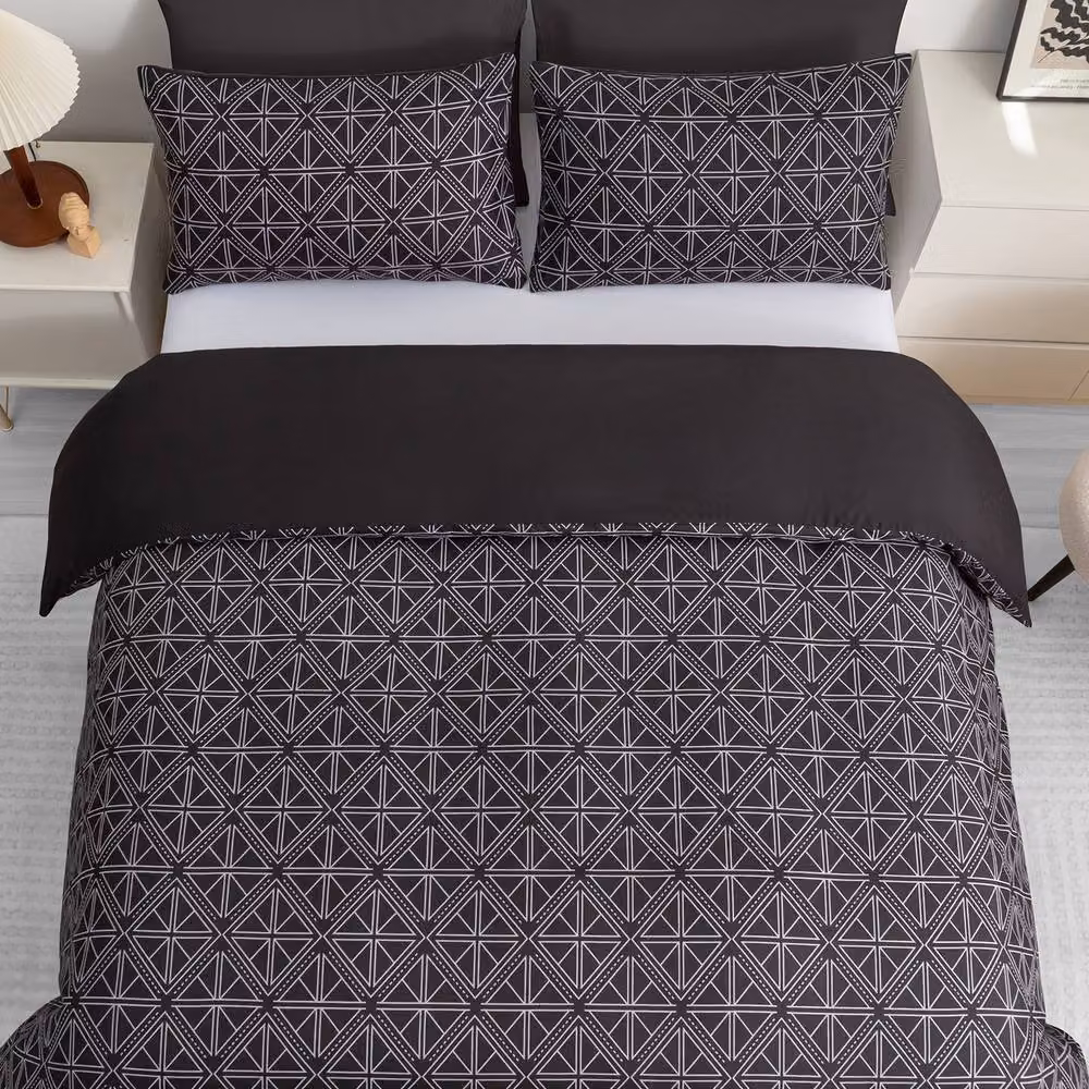 Grace Luxury Black Microfibre Duvet Cover Set, Super King, 200 x 200 cm – 2
