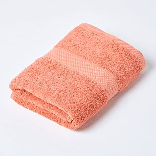 Homescapes Orange Turkish Cotton Towel, 500 GSM, Fluffy and Quick-Drying – 1