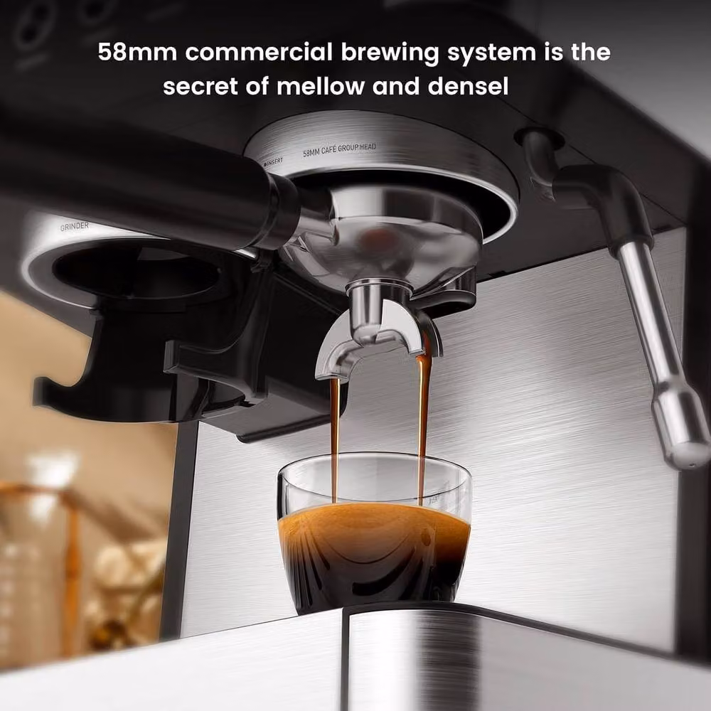 London Boutique 1500W Bean To Cup Coffee Machine with 15 Bar Espresso Function, 2.3 l Removable Tank and Steam Wand, Black – 4