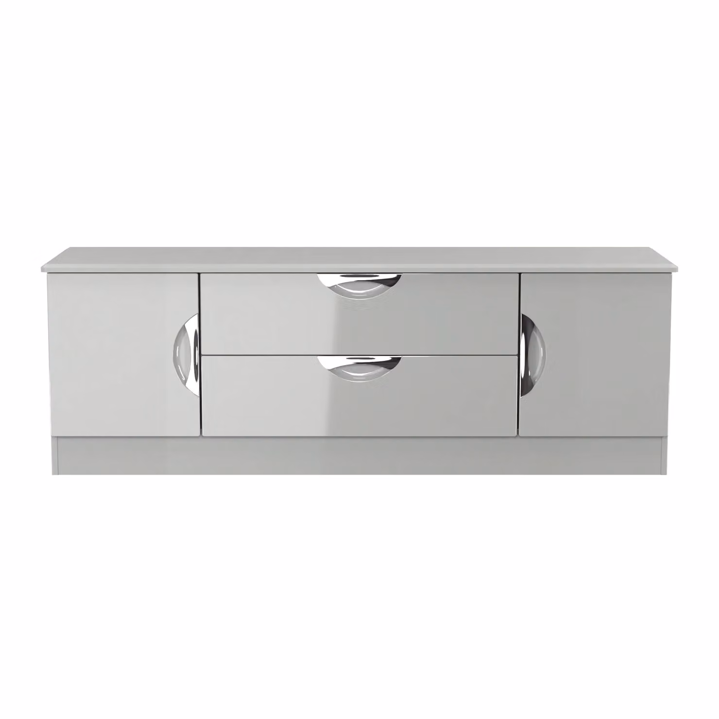 Ready Assembled 2 U Holborn Superwide TV Unit with 2 Doors and 2 Drawers in Mid Grey – 2