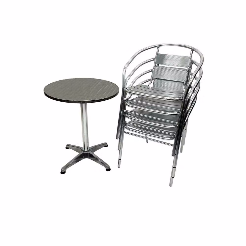 NESTLUNE Silver Aluminium Garden Patio Furniture Set, W: 100 cm, D: 15 cm – 2