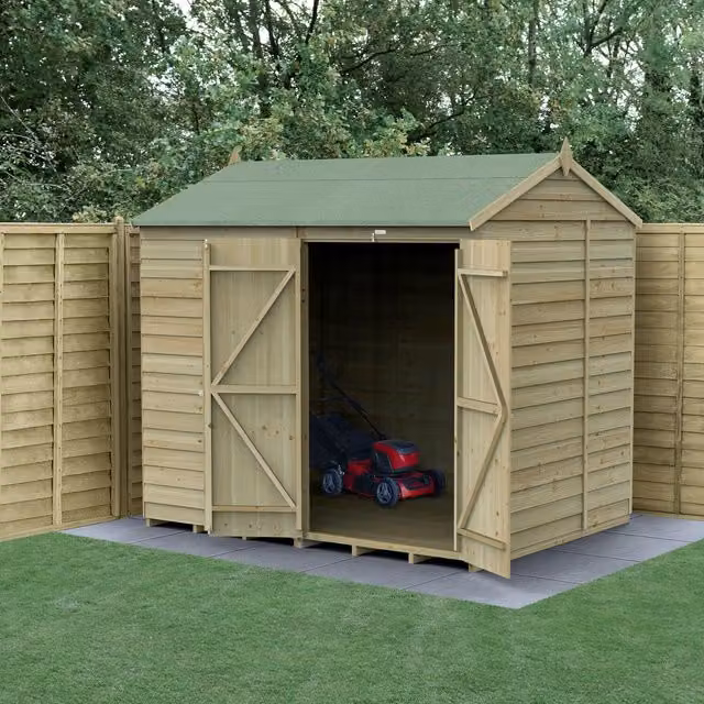 4LIFE Reverse Apex Wooden Shed with Base, Brown