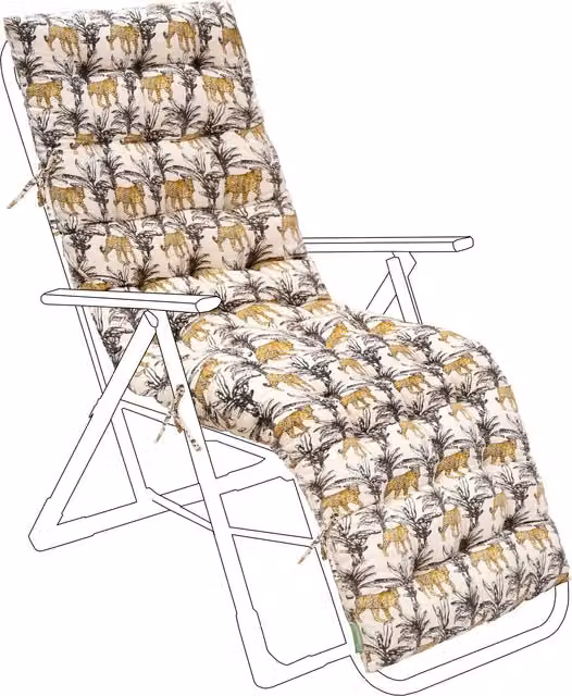 Gardenista Multicolour Leopard Print Outdoor Sun Lounger Recliner Chair Cushion Seat Pad